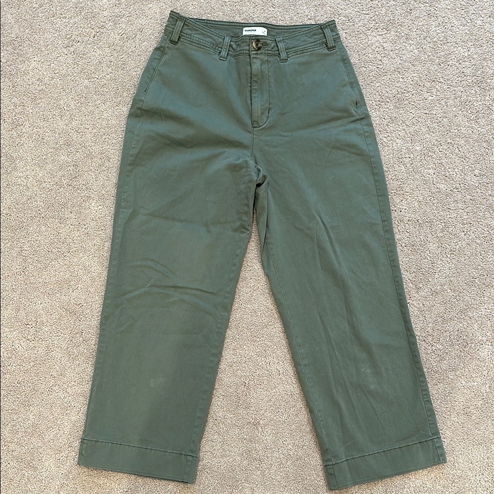 Sonoma size 6 wide leg crop Green Pants